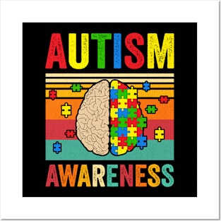 Autism Awareness Neurodiversity Brain Posters and Art